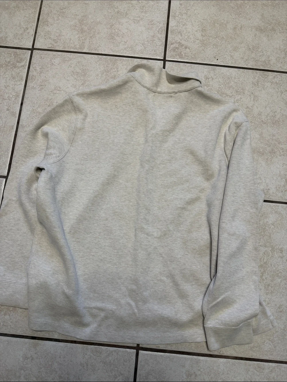 Polo Ralph Lauren XL Quarter Zip Sweatshirt Cream Oatmeal Cotton Pullover